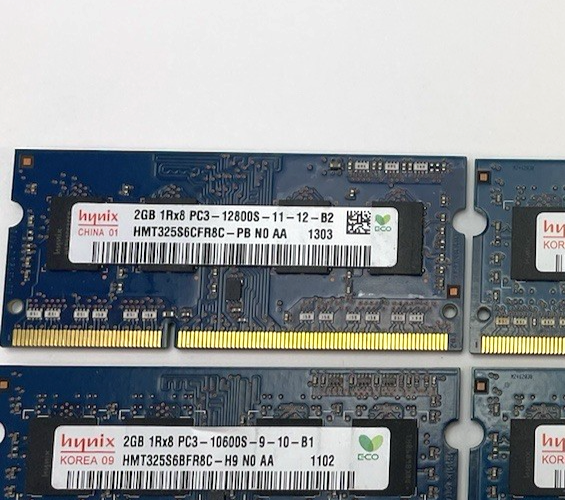 Lot of 5 x OEM Hynix IMAC RAM 9 GB Total - 2GB 1Rx8 PC3 10600S-9-10-B1 + More