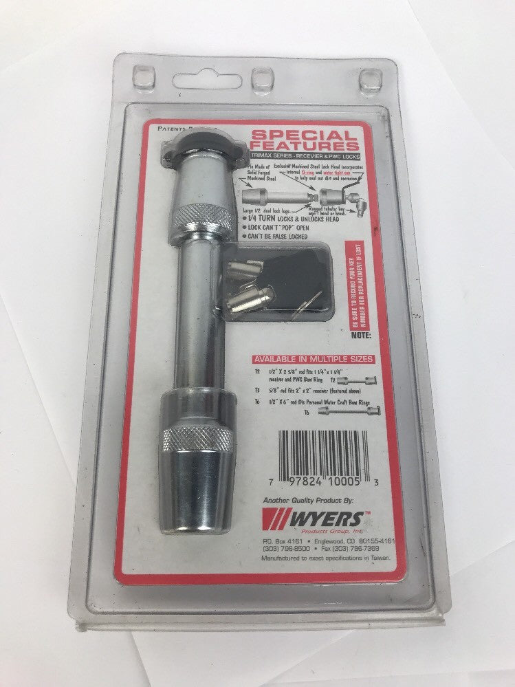 Trimax T3 Premium Chrome 5/8" Keyed Receiver Locking Pin 2 3/4" Span Deal