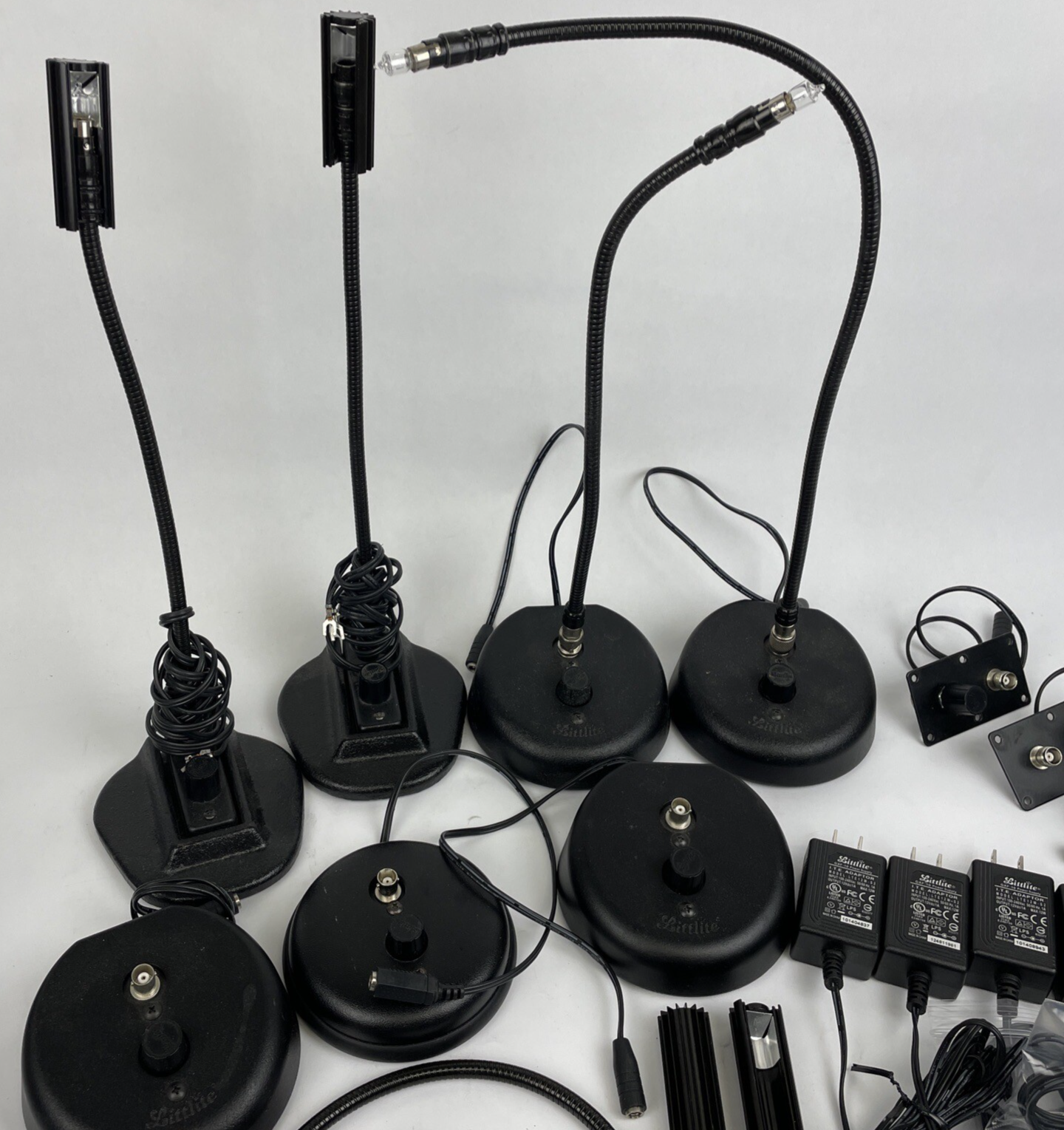 Huge Lot of Littlite Model WXF Goose Neck Lamp Parts Power Supply Bundle POTS