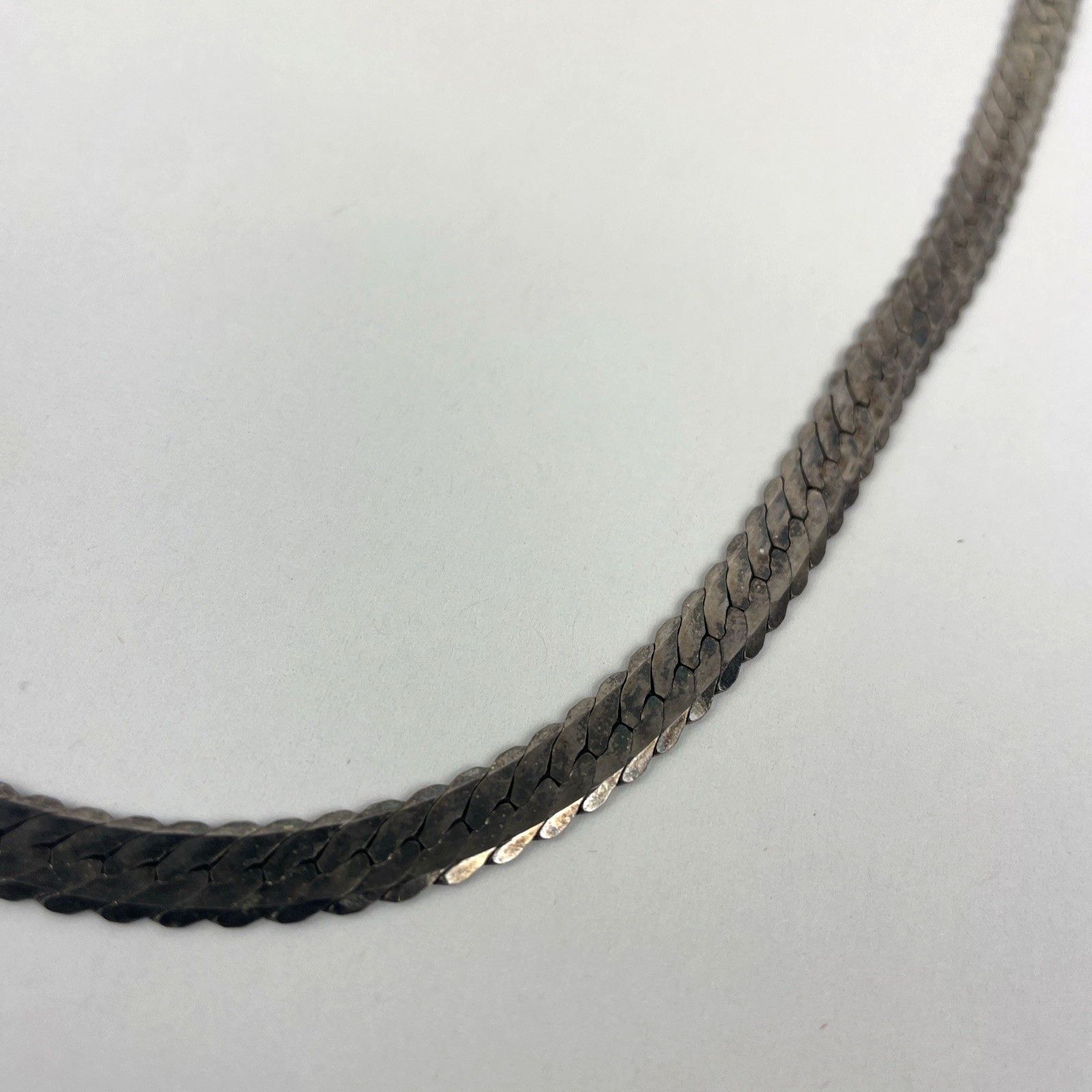 Sterling Silver 925 Herringbone Chain Necklace 18" Made in Italy  7mm 19.4g