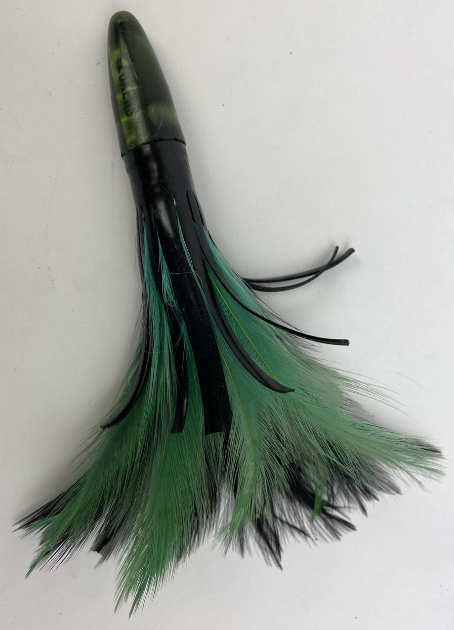 Zukers Feather Trolling Lure Black/Green for Tuna Mahi Wahoo