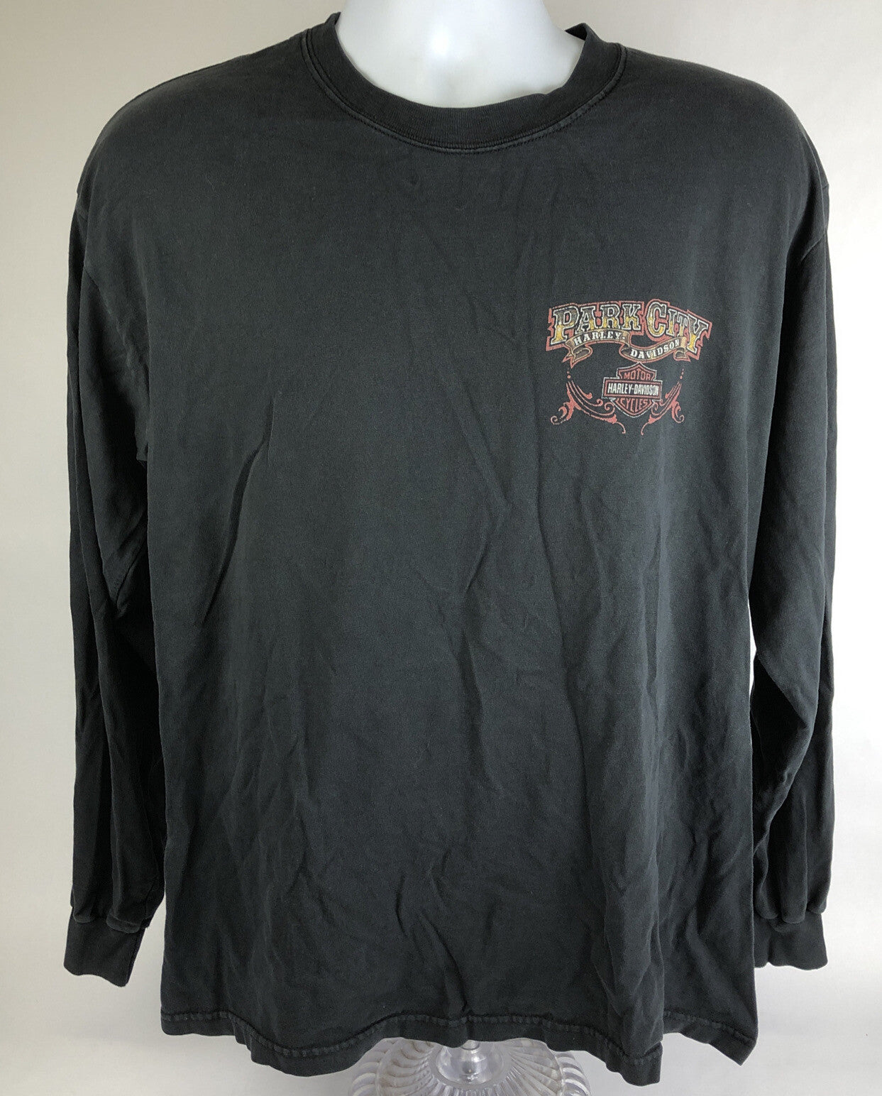 Harley Davidson 2006 Black Long Sleeve Men's T-Shirt Size Large Park City Utah