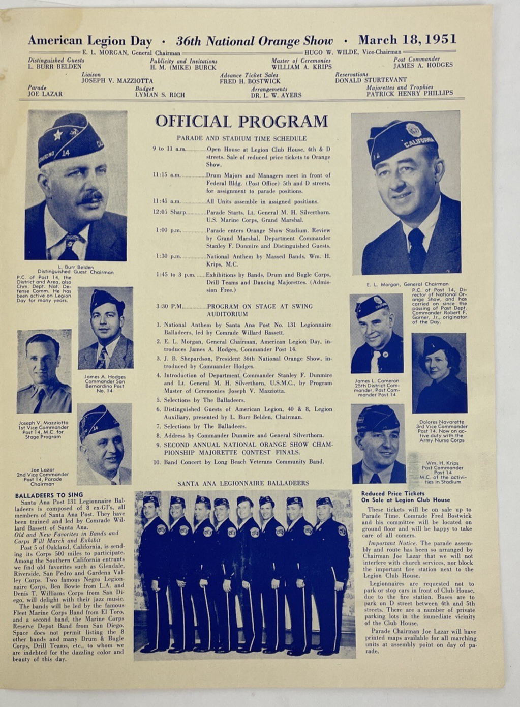 American Legion Souvenir Program 1951 National Orange Show San Bernardino Cali