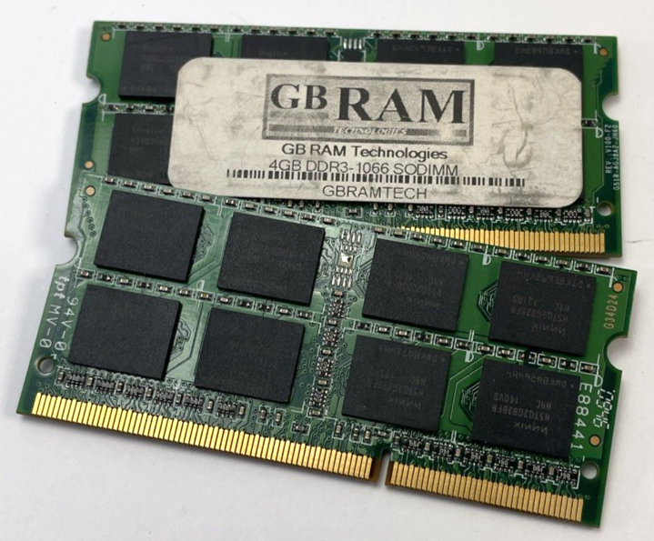Lot of 2 x GB RAM TECHNOLOGIES 4GB DDR3-1066 SODIMM