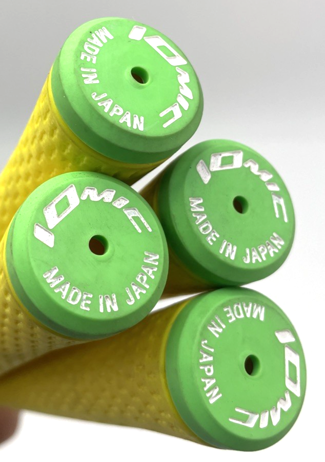 IOmic JAPAN Sticky 48g Golf Grip Lot of 4 Yellow w Green NOS Wedge Set
