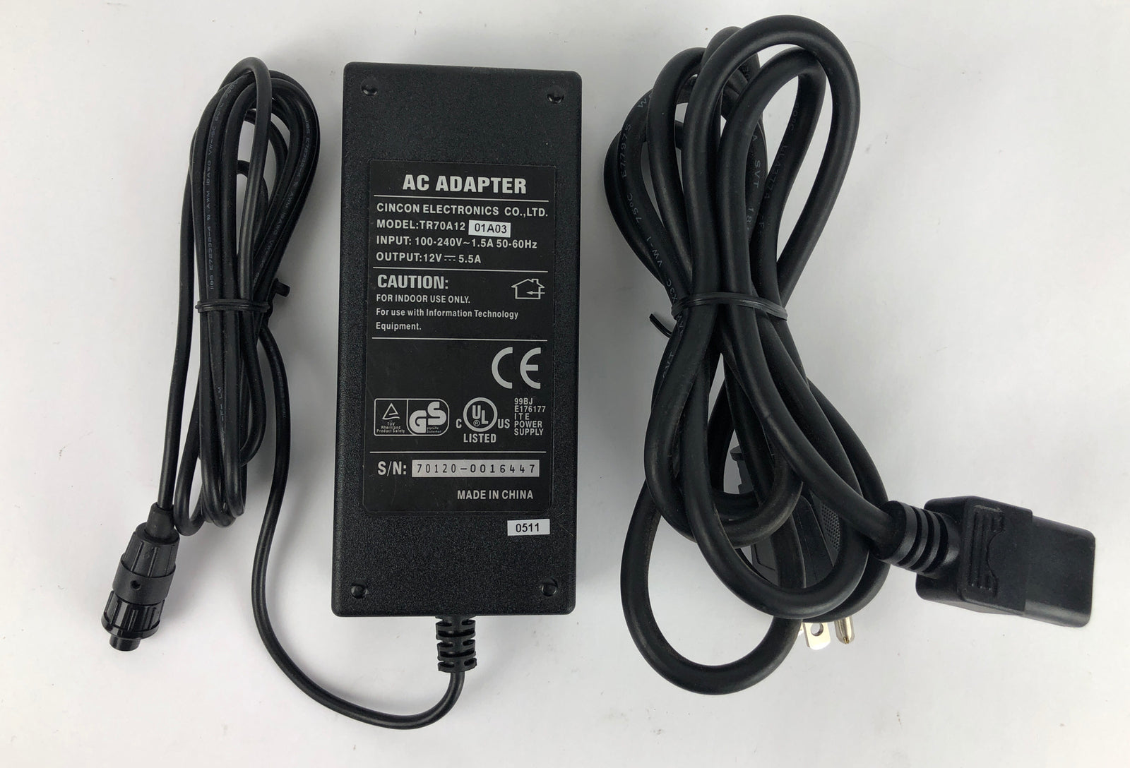 AC Adapter OEM Cincon Electronics TR70A12-01A03 Desktop DC Power Supply  - A27