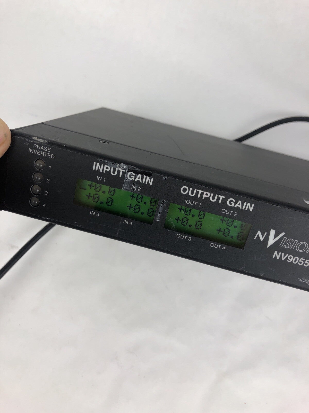 NVision NV9055 Audio Control Panel w/4 Green Audio Connectors * Fast Shipping