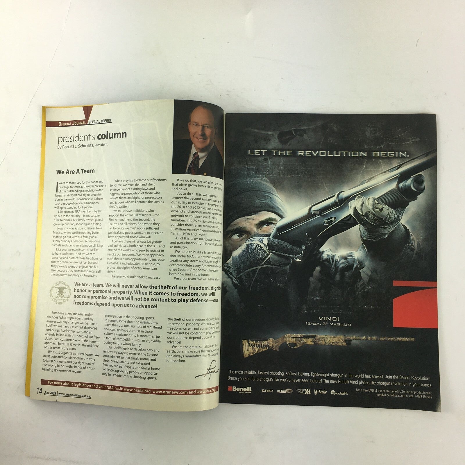 July 2009 American Rifleman Magazine FN Scar Semi Auto 16S Remingtons Model 887