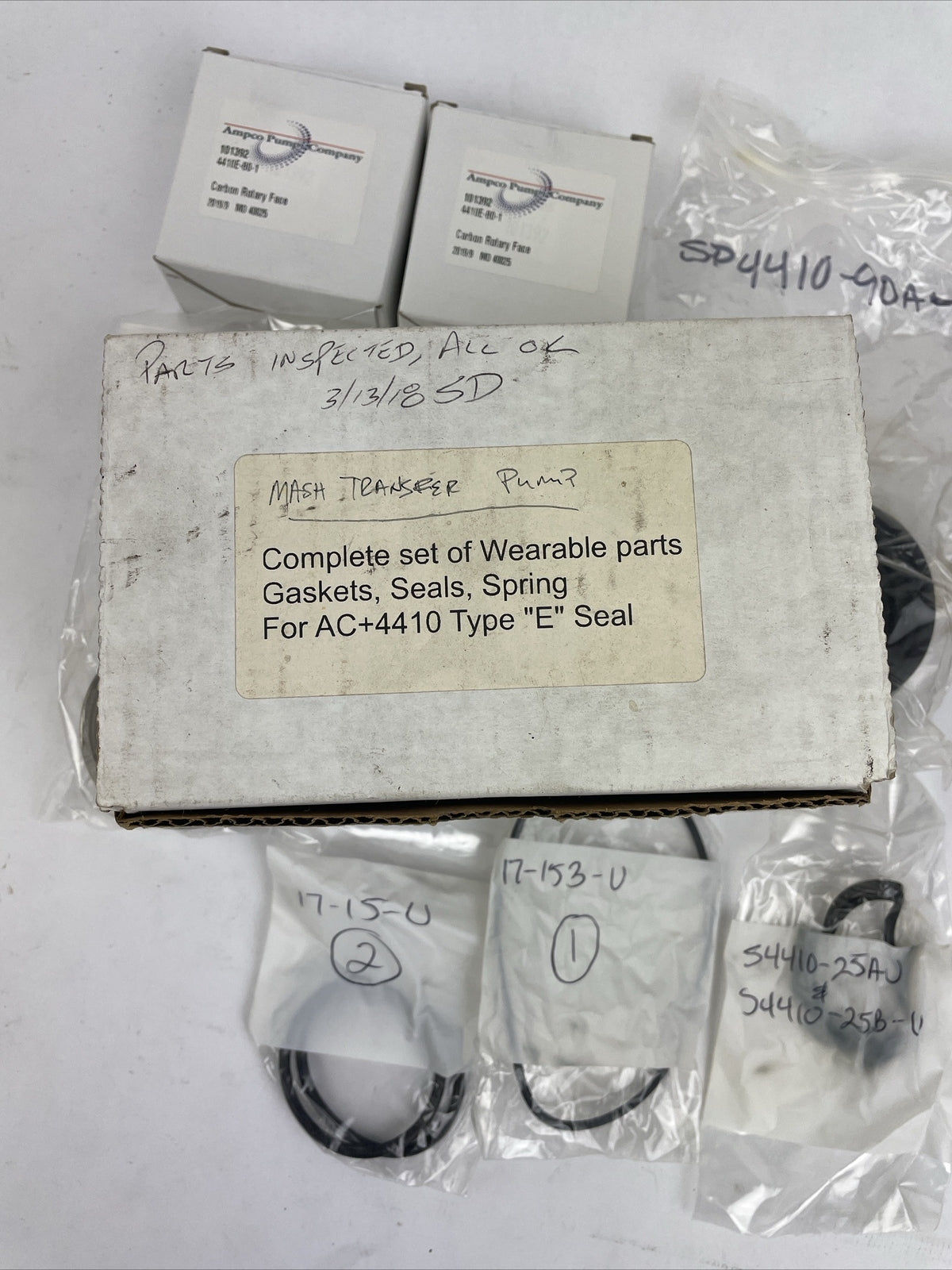 Ampco Complete Set of Wearable Parts Gaskets Seals Spring for AC+4410 Type "E"