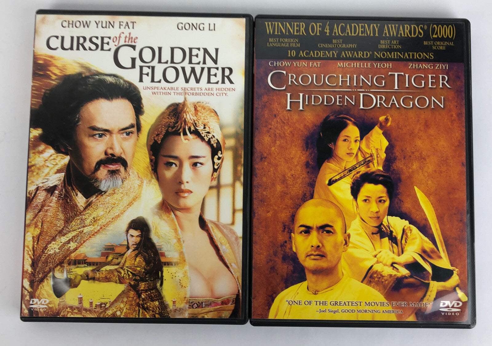 Curse of the Golden Flower + Crouching Tiger Hidden Dragon DVD Video Lot * VGC *