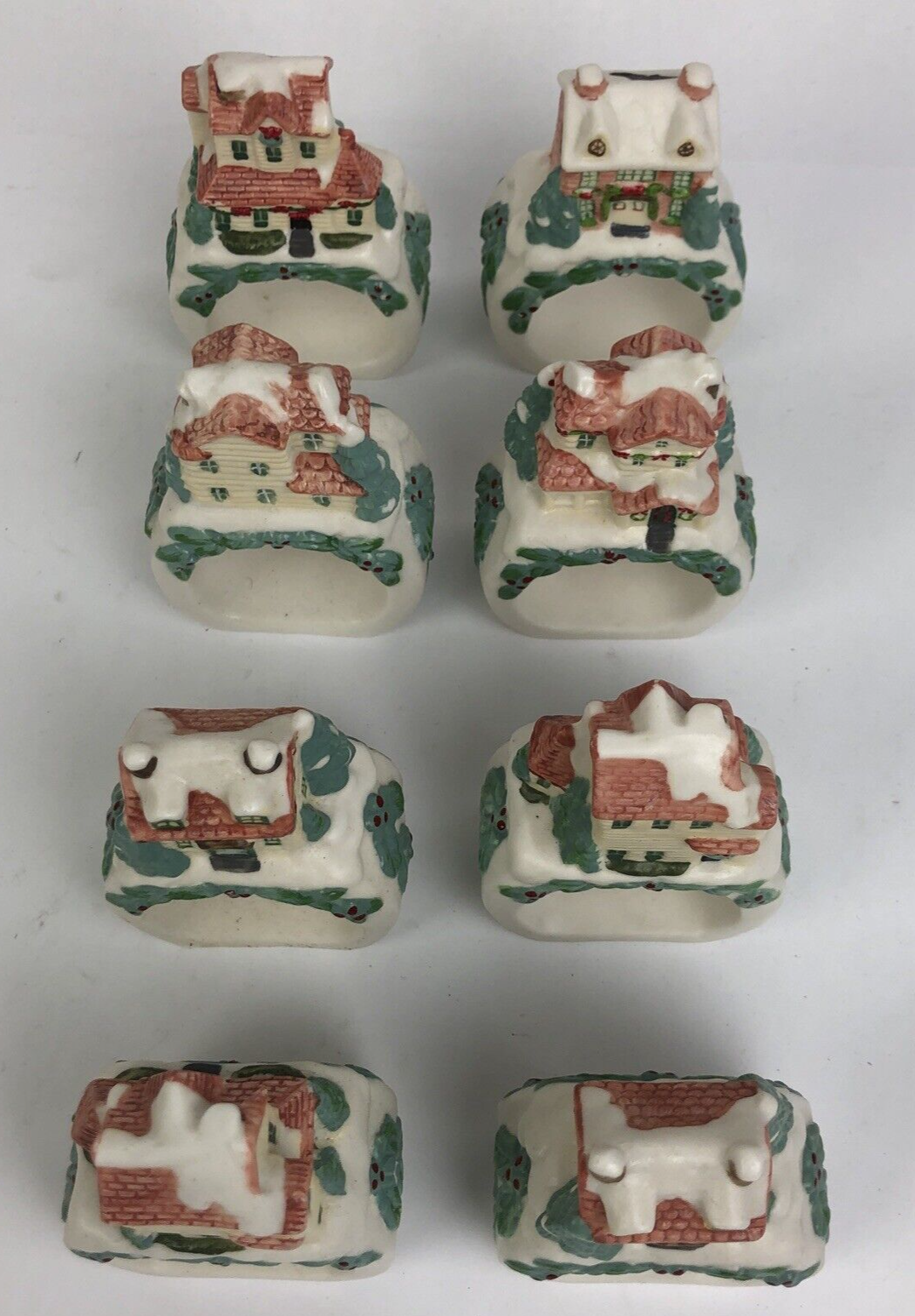 PFALTZGRAFF Holiday Season Set of 8 Napkin / Serviette Rings Christmas Winter