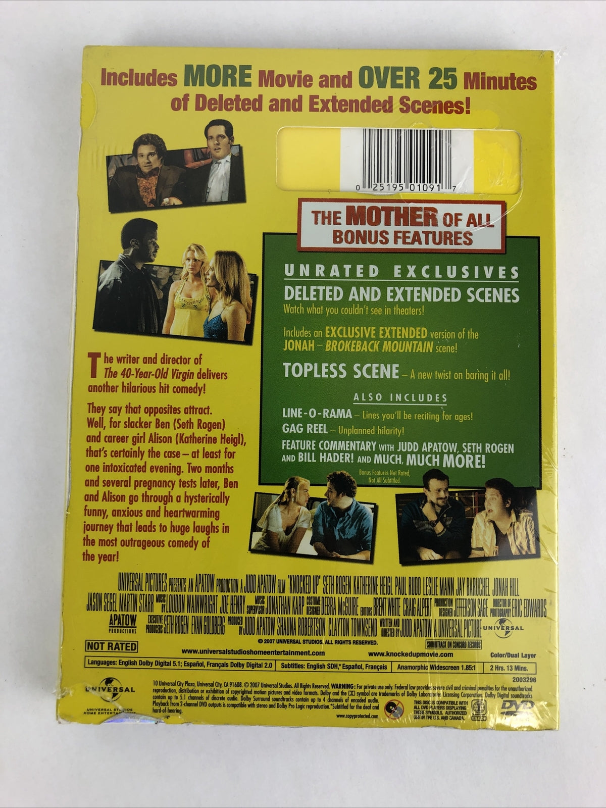 Knocked Up DVD w Unrated Exclusives Seth Rogan Paul Rudd Katherine Heigl 