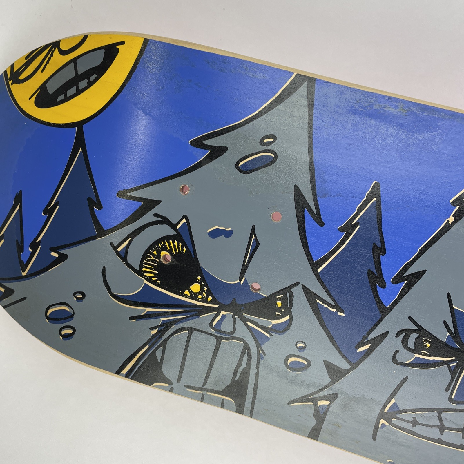 Vintage Woodchuck Laminates Circa 1996 " Angry Trees " Skateboard Deck 8" x 31.5