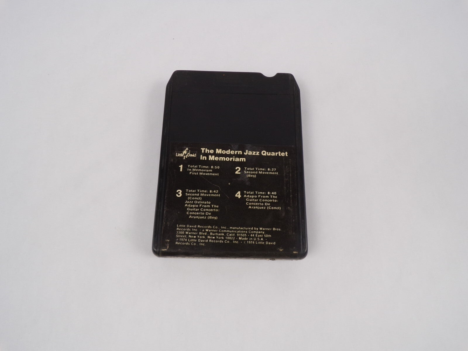 The Modern Jazz Quartet In Memoriam In Memoriam Stereo Tape Cartridge