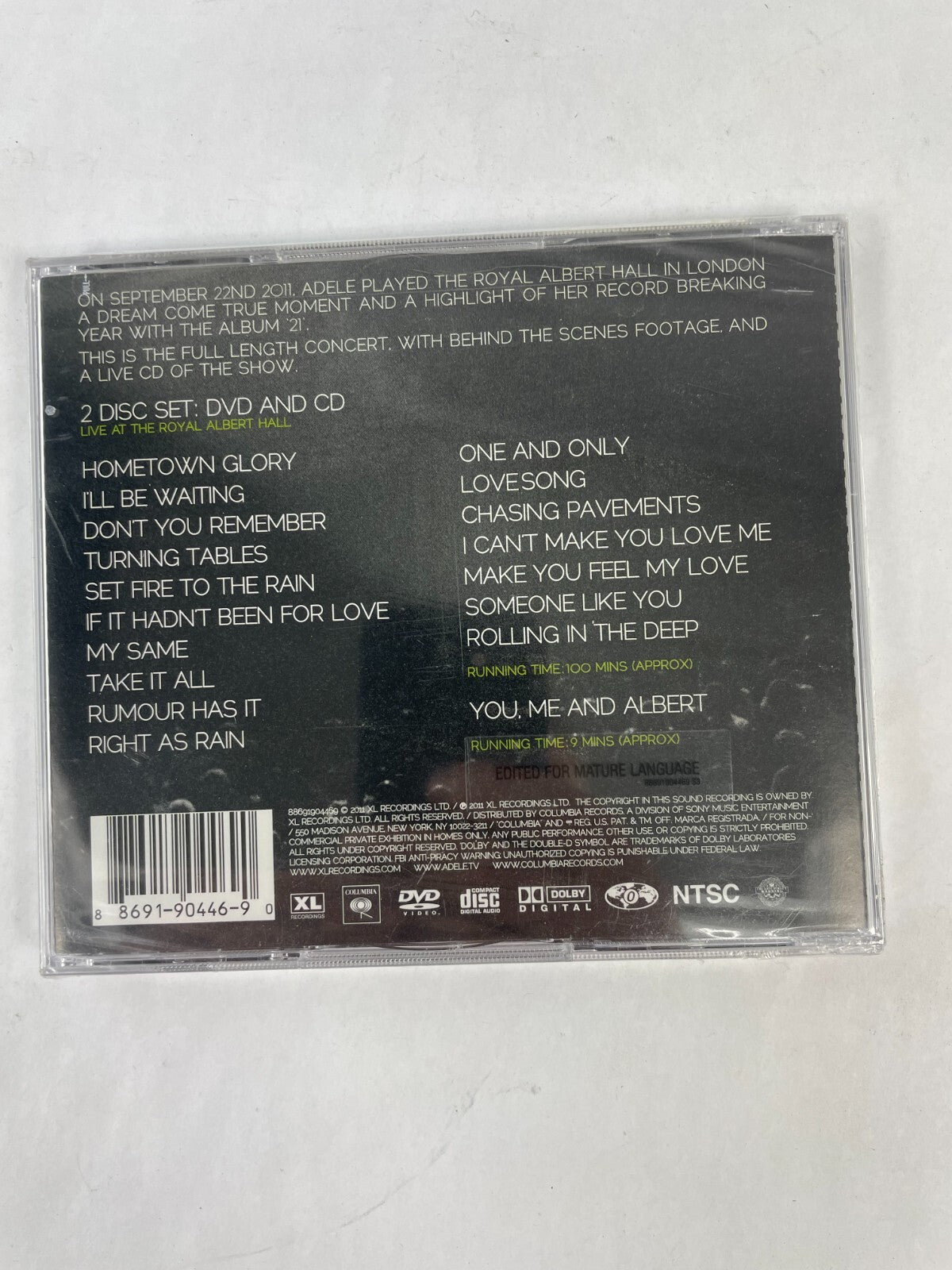 Adele Live at The Royal Albert Hall Hometown Glory Ill be Waiting My Same CD 53
