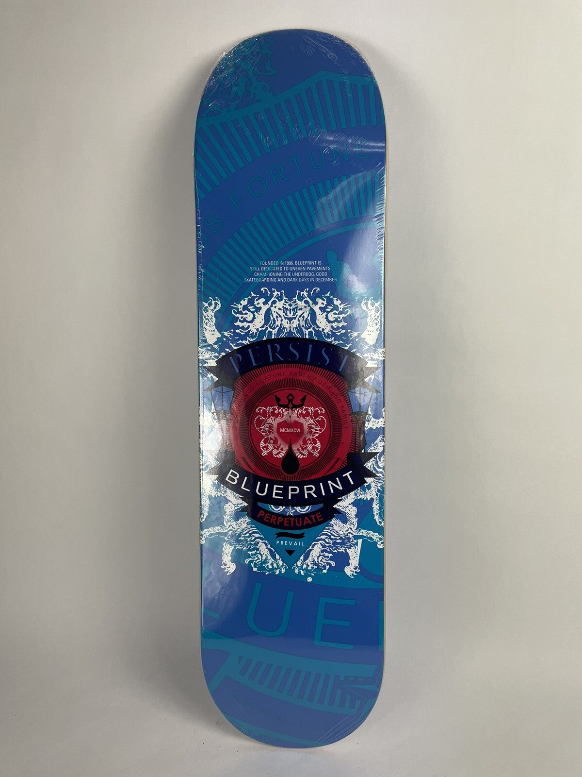 BLUEPRINT skateboards deck 8" RARE quality Courage Color Bright Blue