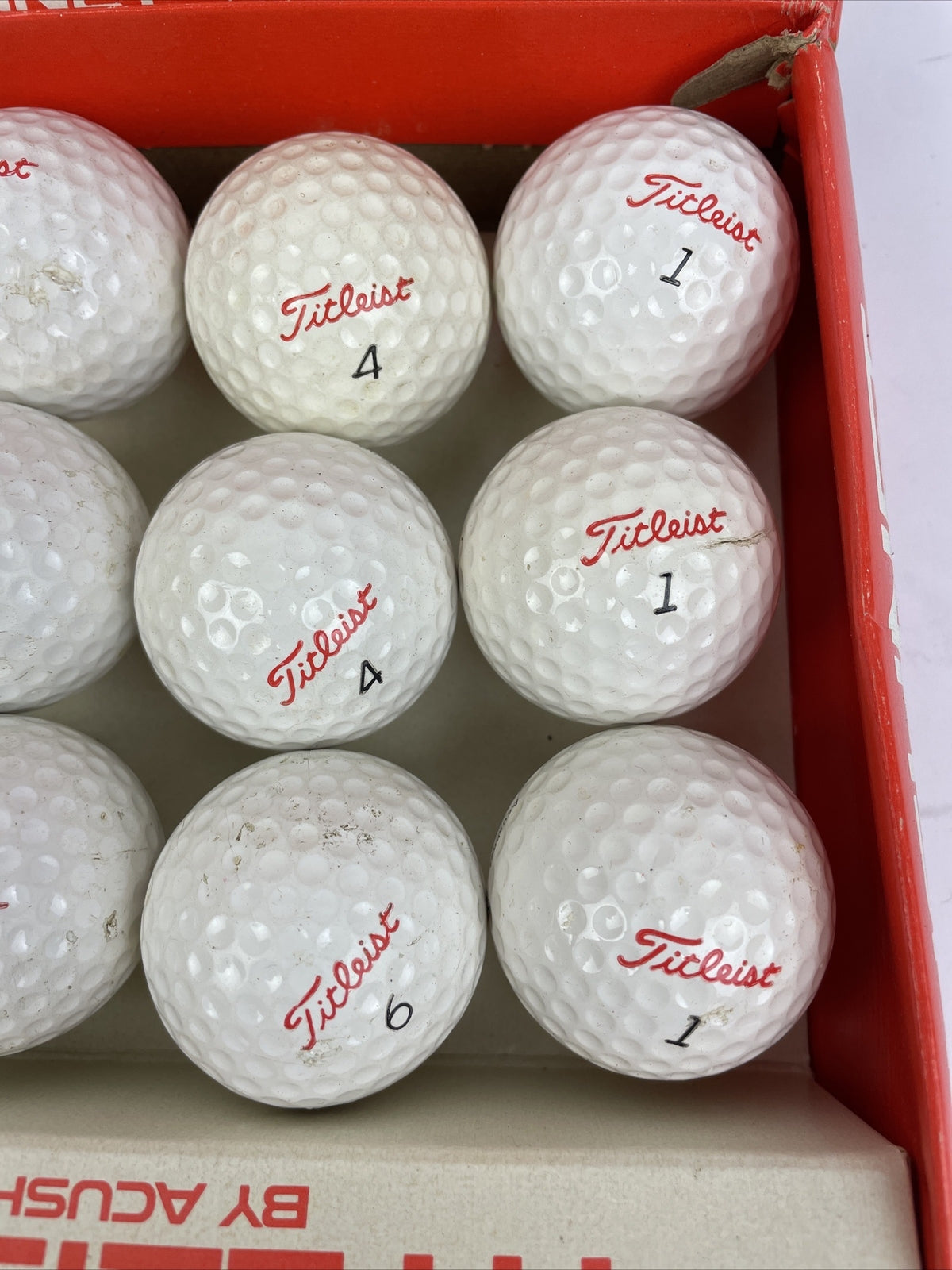 Rare vintage Titleist Acushnet DT golf balls set of 11 with original box numbered collectible golf memorabilia display item