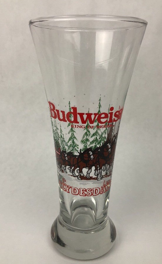 Libbey Budweiser Clydesdales Pilsner Beer Glass 7 1/4" tall Minty clean -FSTSHP