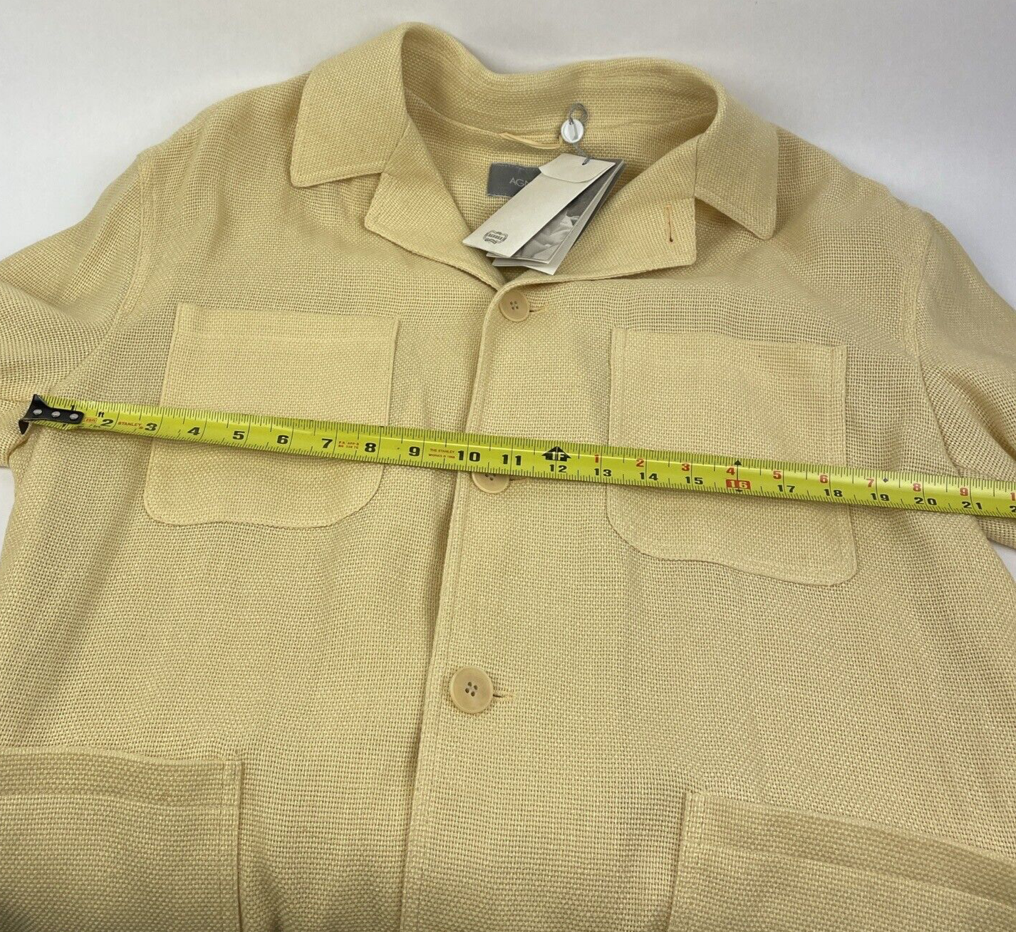 Rare NWT Agnona Men's New Wool stretch  2 Pocket 4 Button Creme Jacket Nordstrom
