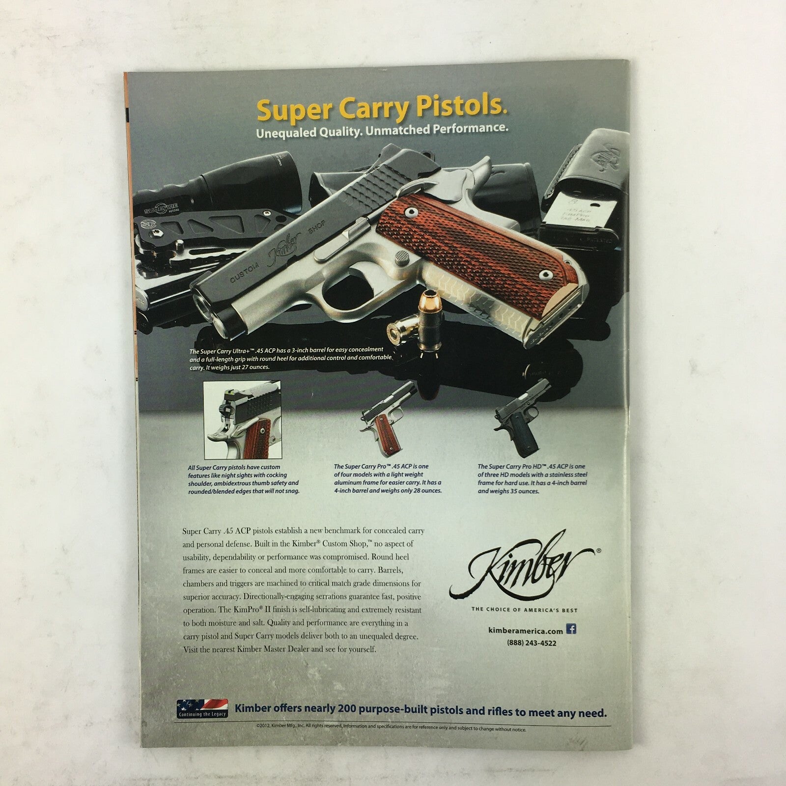 August 2012 American Rifleman Magazine Beauty and the Beast A Pair of Kimber