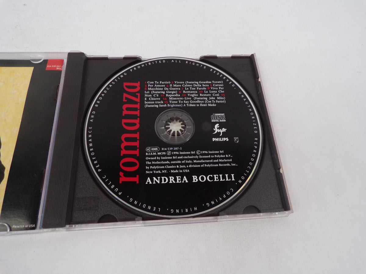 Romanza Andrea Bocelli Con Te Partiro Vivere Per Amore It Mare Calmo Della CD#71