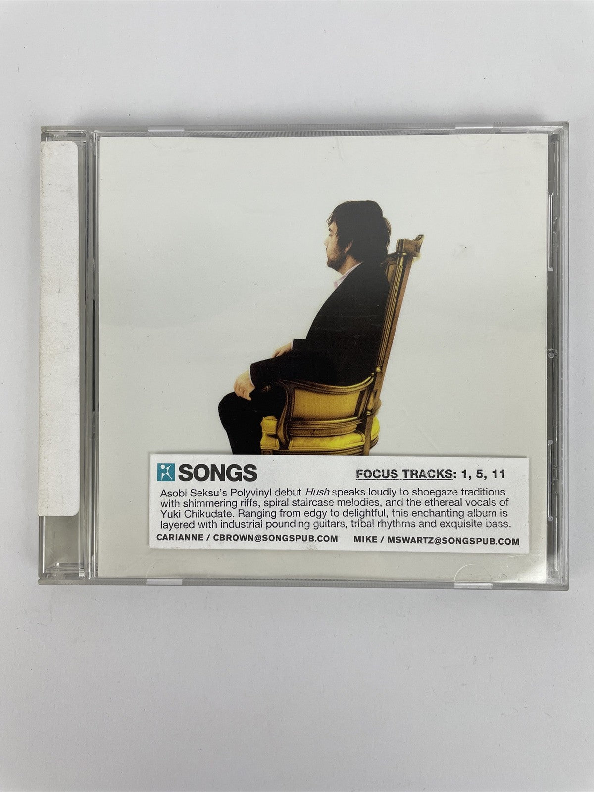 Asobi Seksu - Hush, ( Digital Audio CD 2009 ) Polyvinyl Records - Mint Disc #3