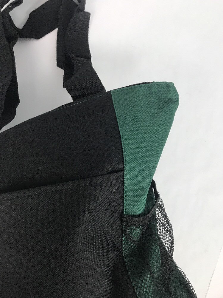 Tauck Tours Cloth Travel Bag Green And Black Zipper Key Ring Mesh Pouch New