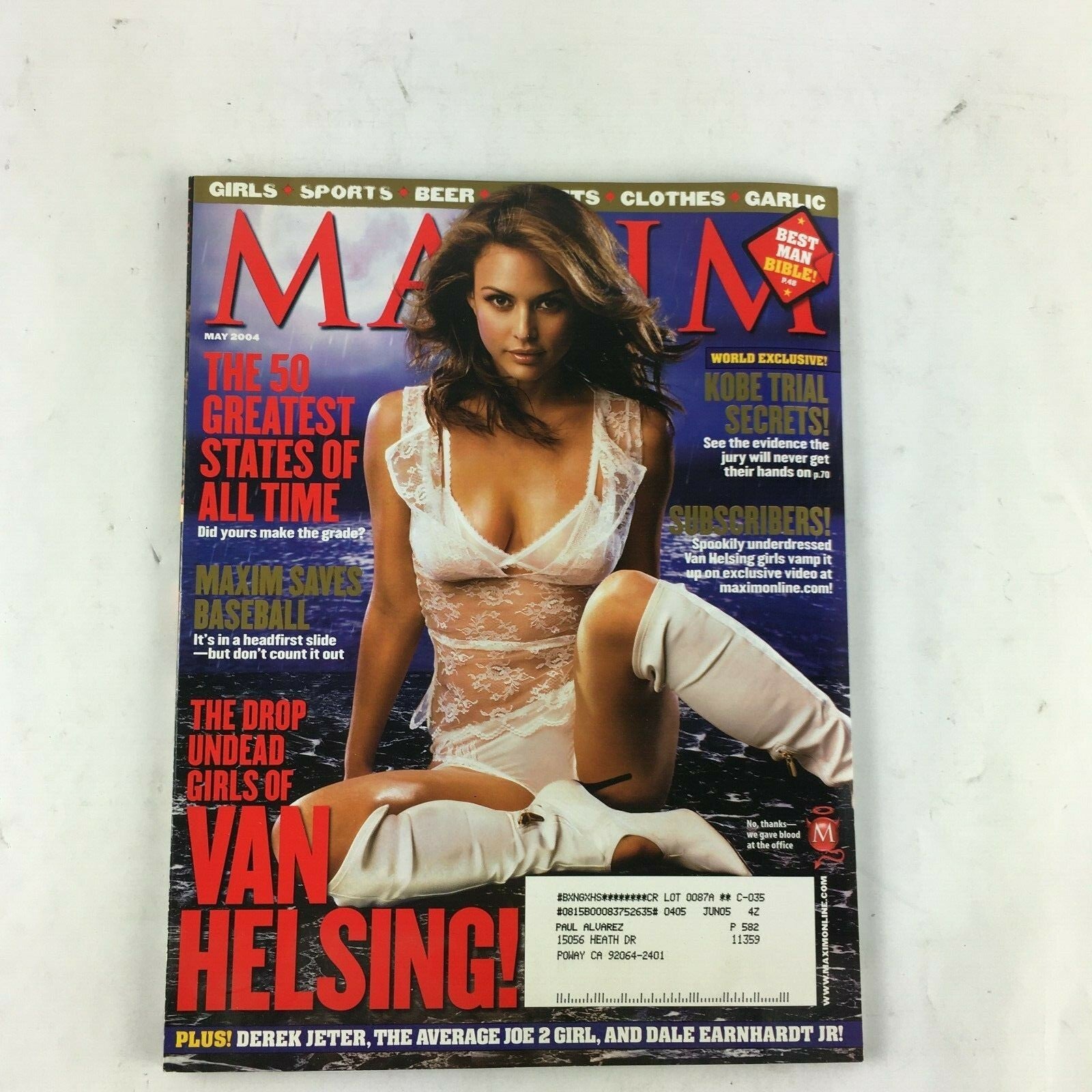 May 2004 Maxim Magazine Van Helsing! Maxim Saves Baseball Kobe Trial Secrets!
