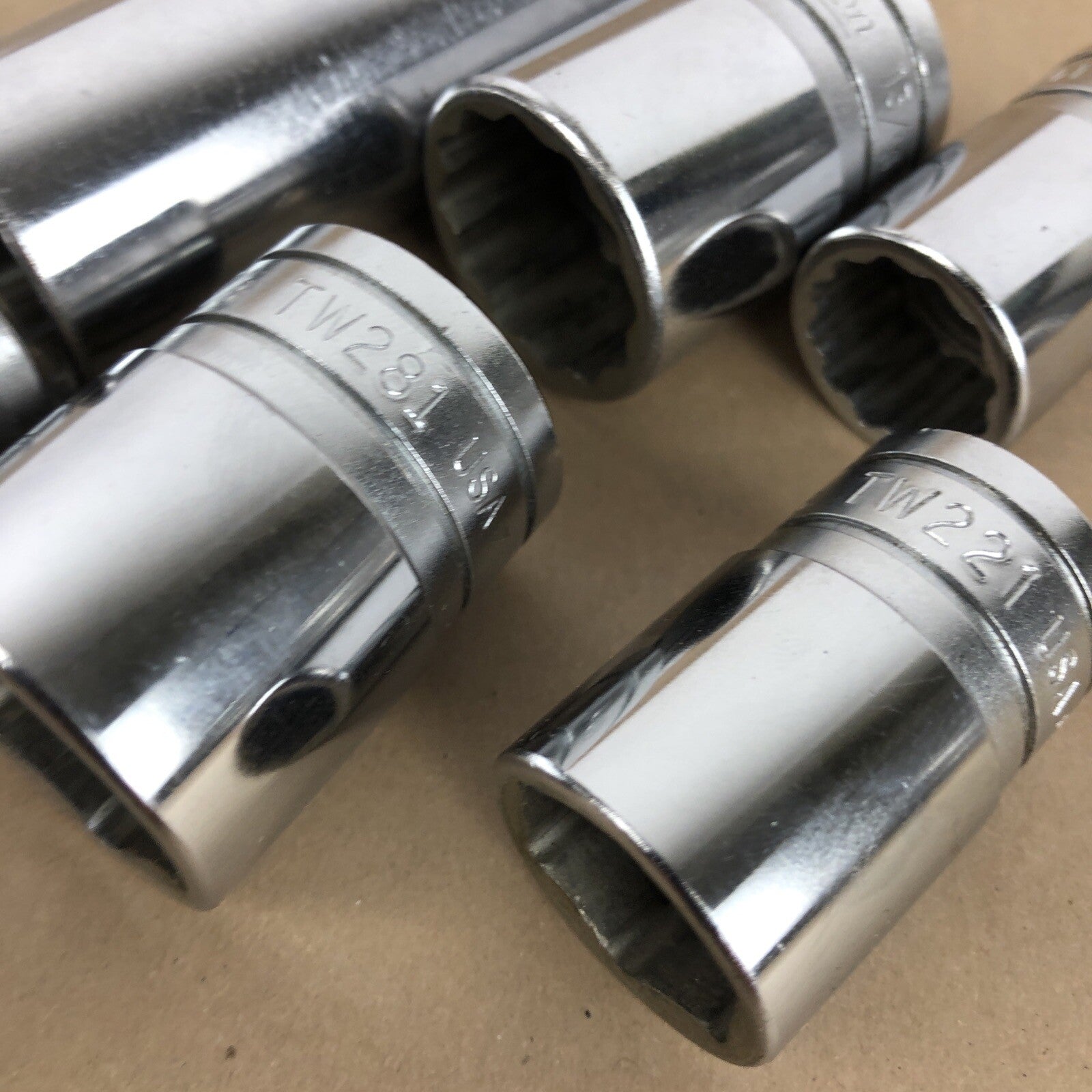 Snap-on 1/2 drive SAE socket set 6 piece TW SW SVS lot