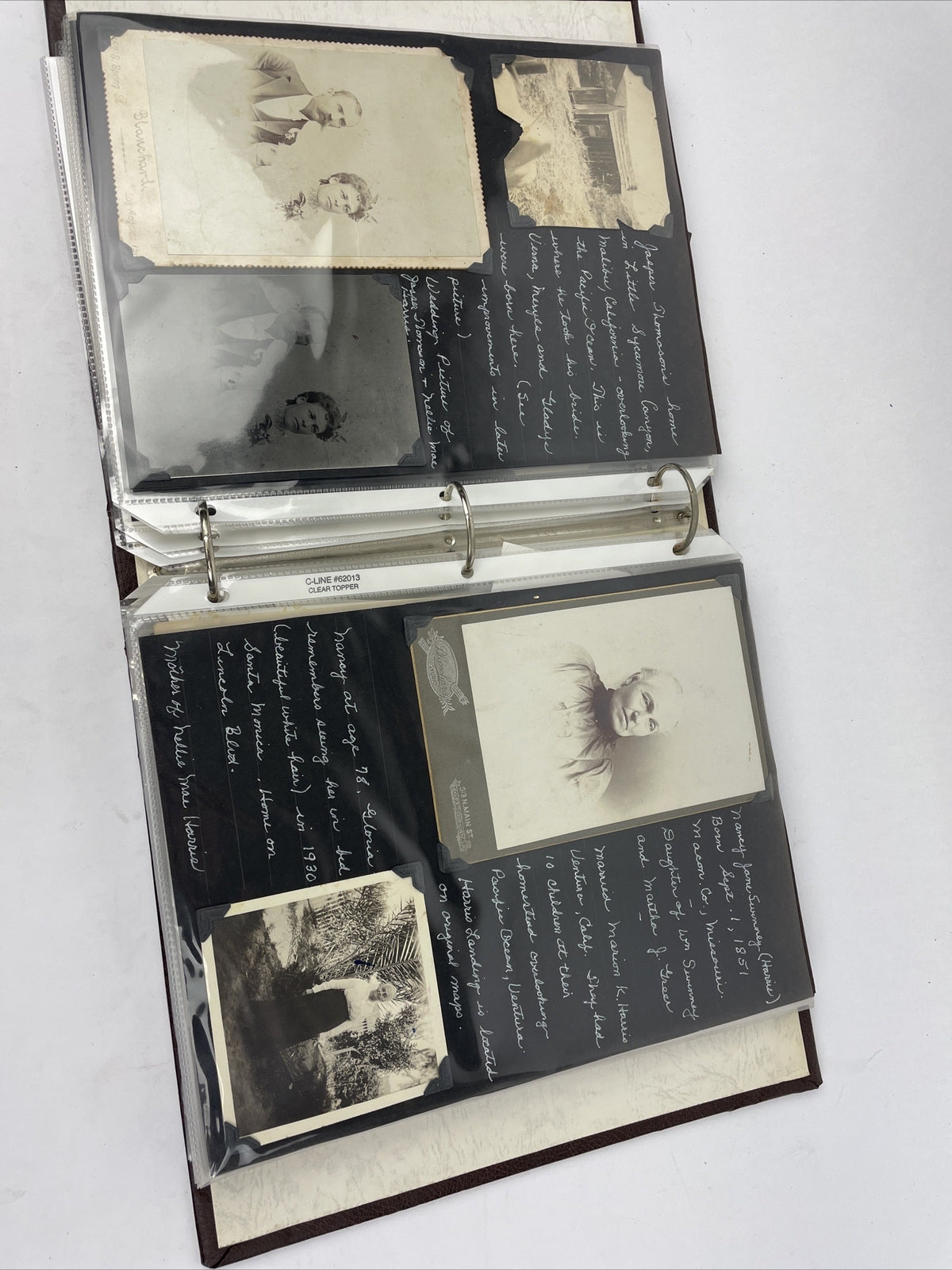 Antique Picture Album w/ tintypes B&W photos with Stories - LOOK
