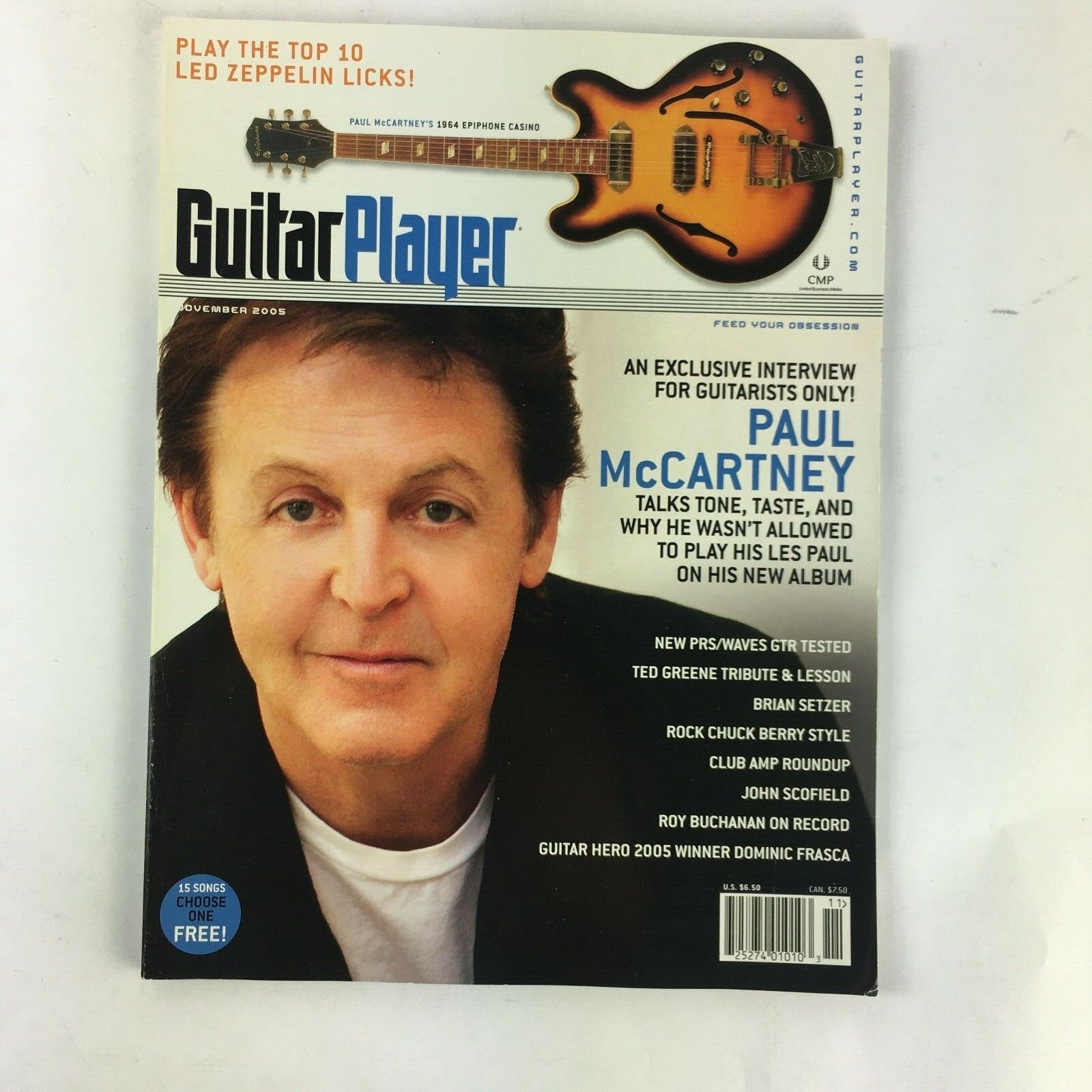 November 2005 Guitar Player Magazine Paul McCartney Led Zeppelin Licks Dominic