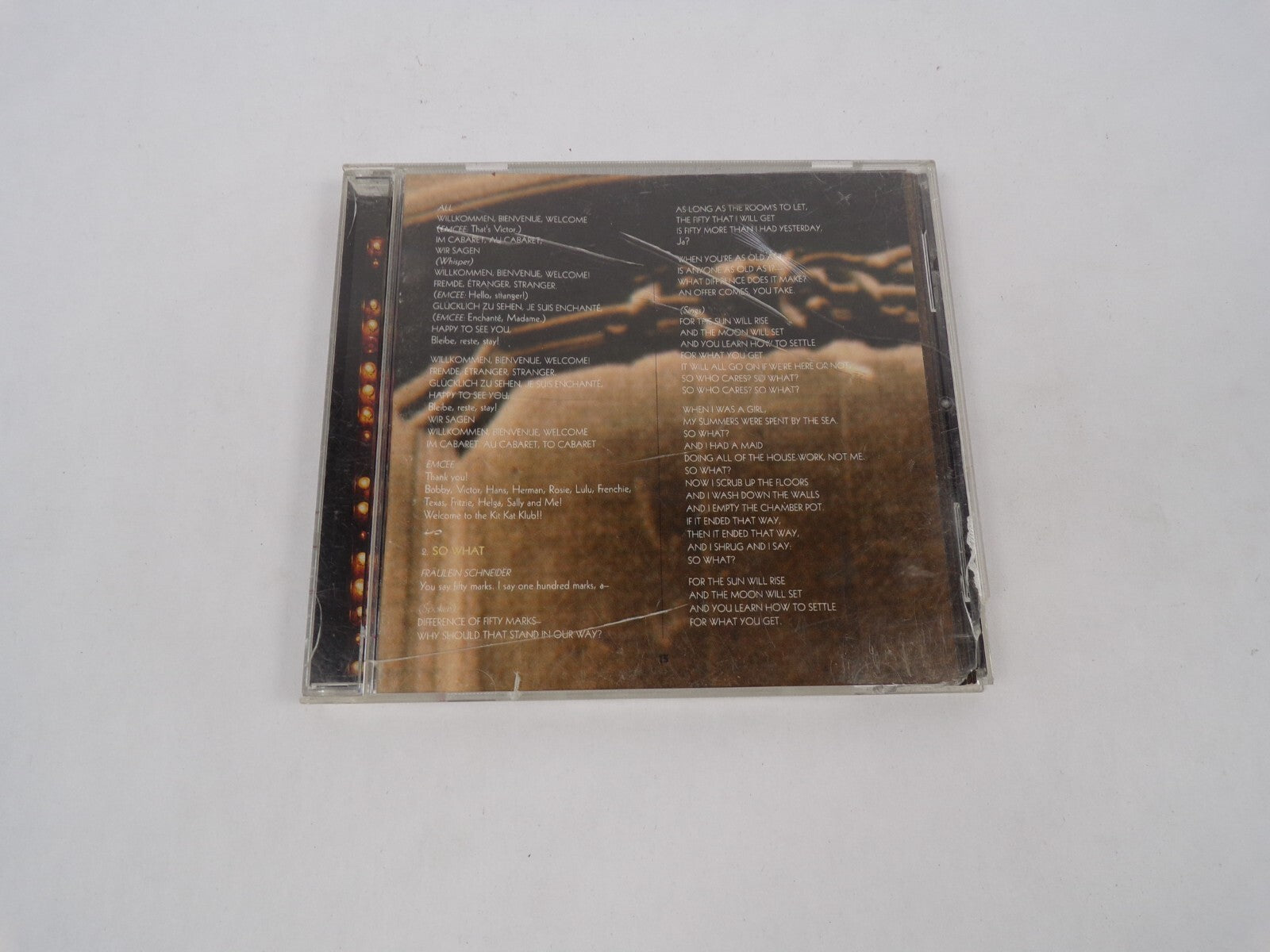 Cabaret The New Broadway Willkomen So What Dont Tell Mama Mein Herr Two CD#63