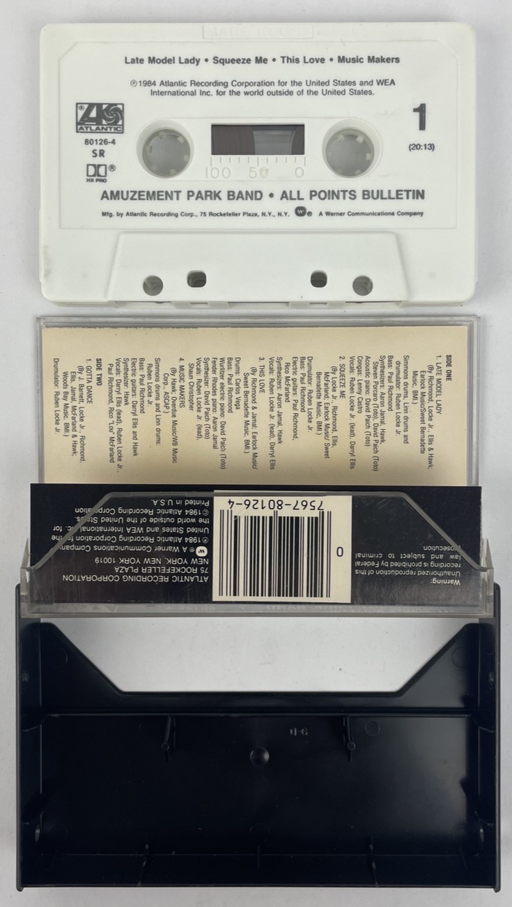 AMUZEMENT PARK BAND - All Points Bulletin Cassette Tape 1984 Atlantic Records