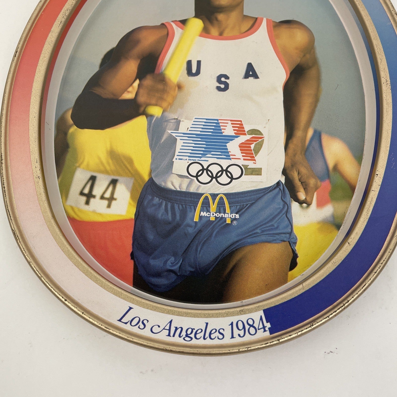 OLYMPIC Games Tin Tray XXIII Olympiad Los Angeles 1984 Plate McDonald Race Relay