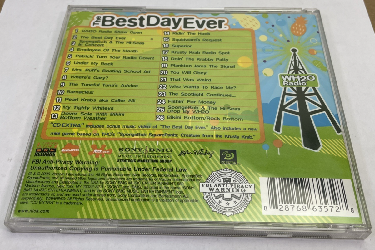 Sponge Bob Square Pants " The Best Day Ever " Digital Audio CD w Card 2006