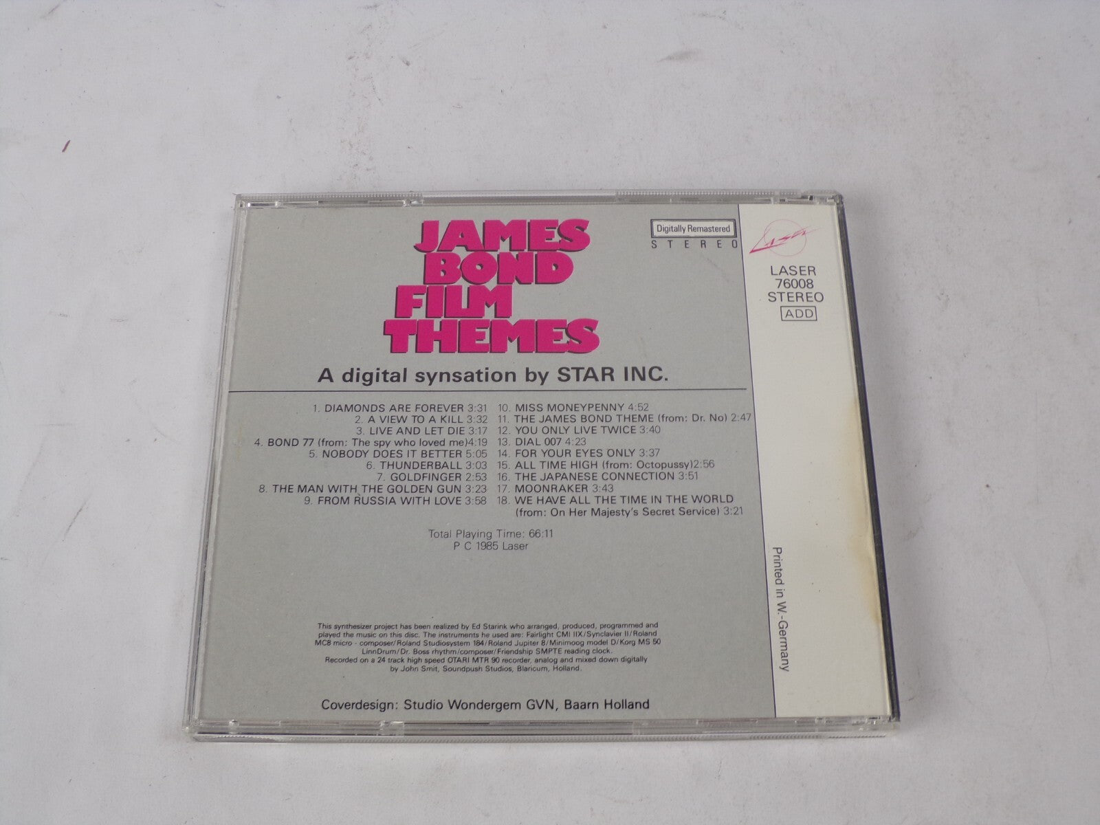 James Bond Film Themes A Digital Synsation By Star INC. Diamonds Are ForeveCD#62