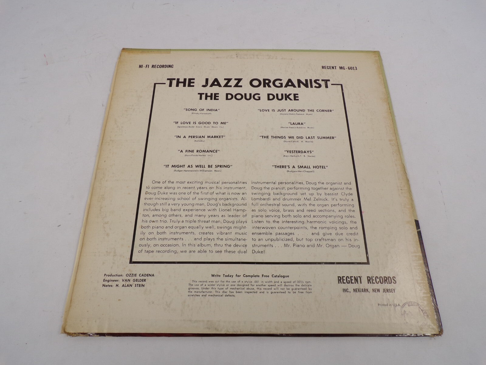 The Jazz Organist Doug Duke "Song Of India" "If Love Is Good To Me" "In A Persia