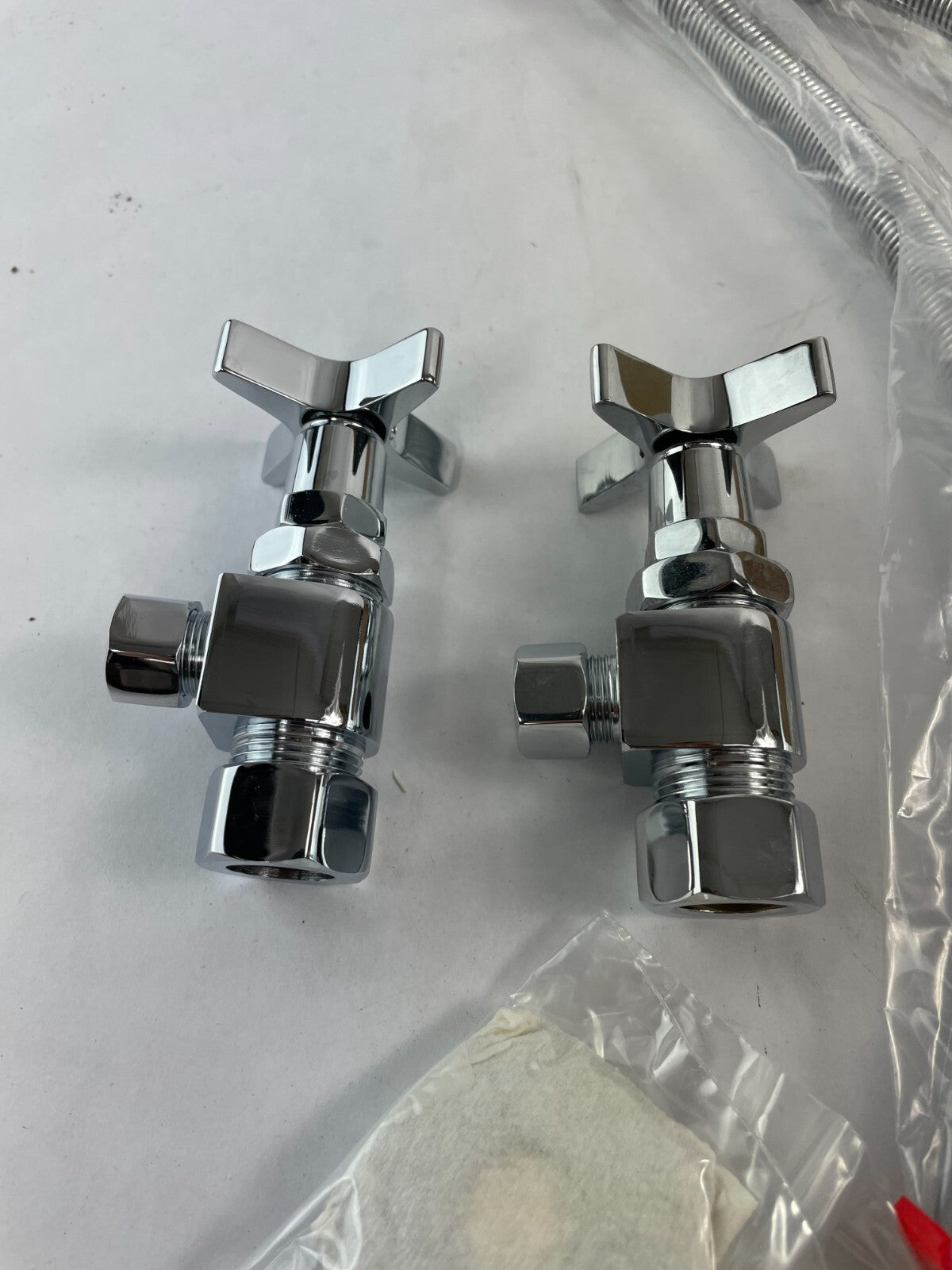 Rubinet 9KLV2CH exposed contemporary chrome supply kit for lavatory and bidet