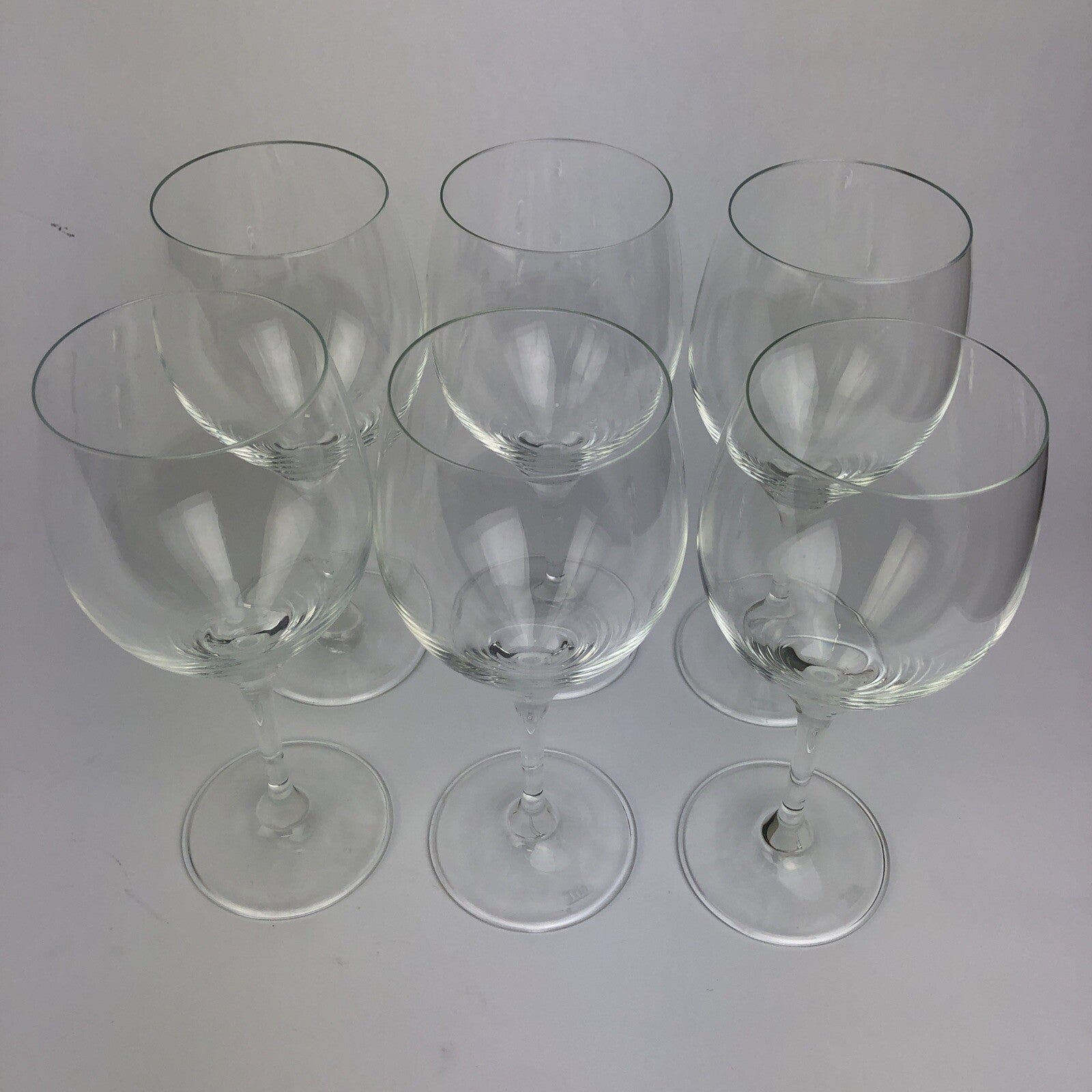 6 x Tria Clear Quality Crystal Wine Glass 8" Tall 3" Mouth - LOOK