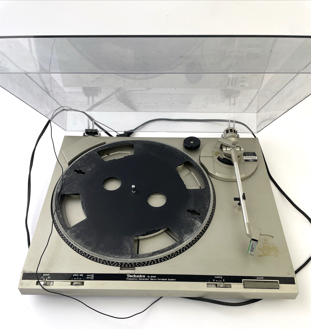 Technics SL-B100 Turntable w Audio Technica TC150EP Stylus For Parts or Repair