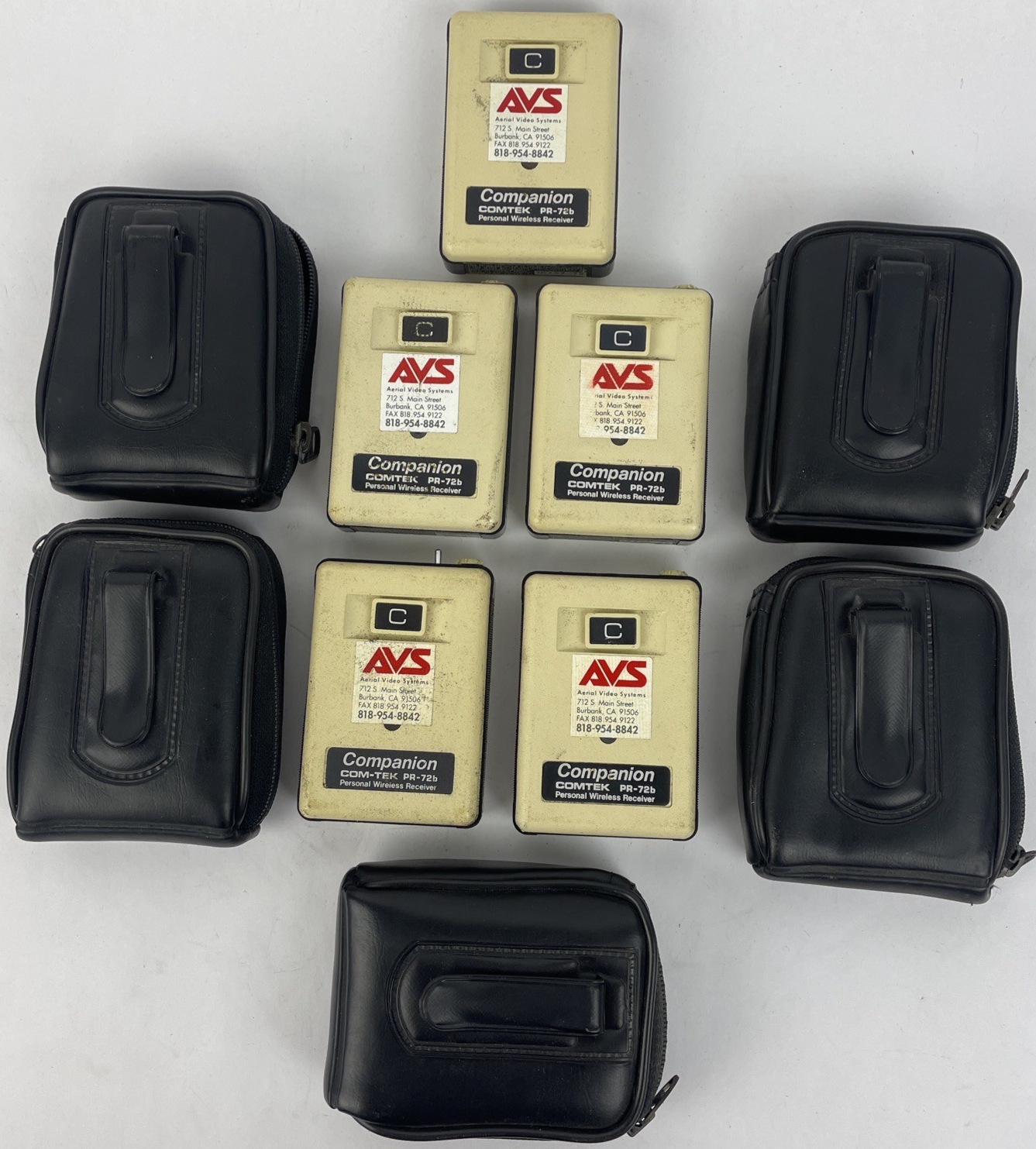 5 x Comtek PR-72b Personal Receiver Zipper Case Belt Clip PR 72b Comtek Receiver