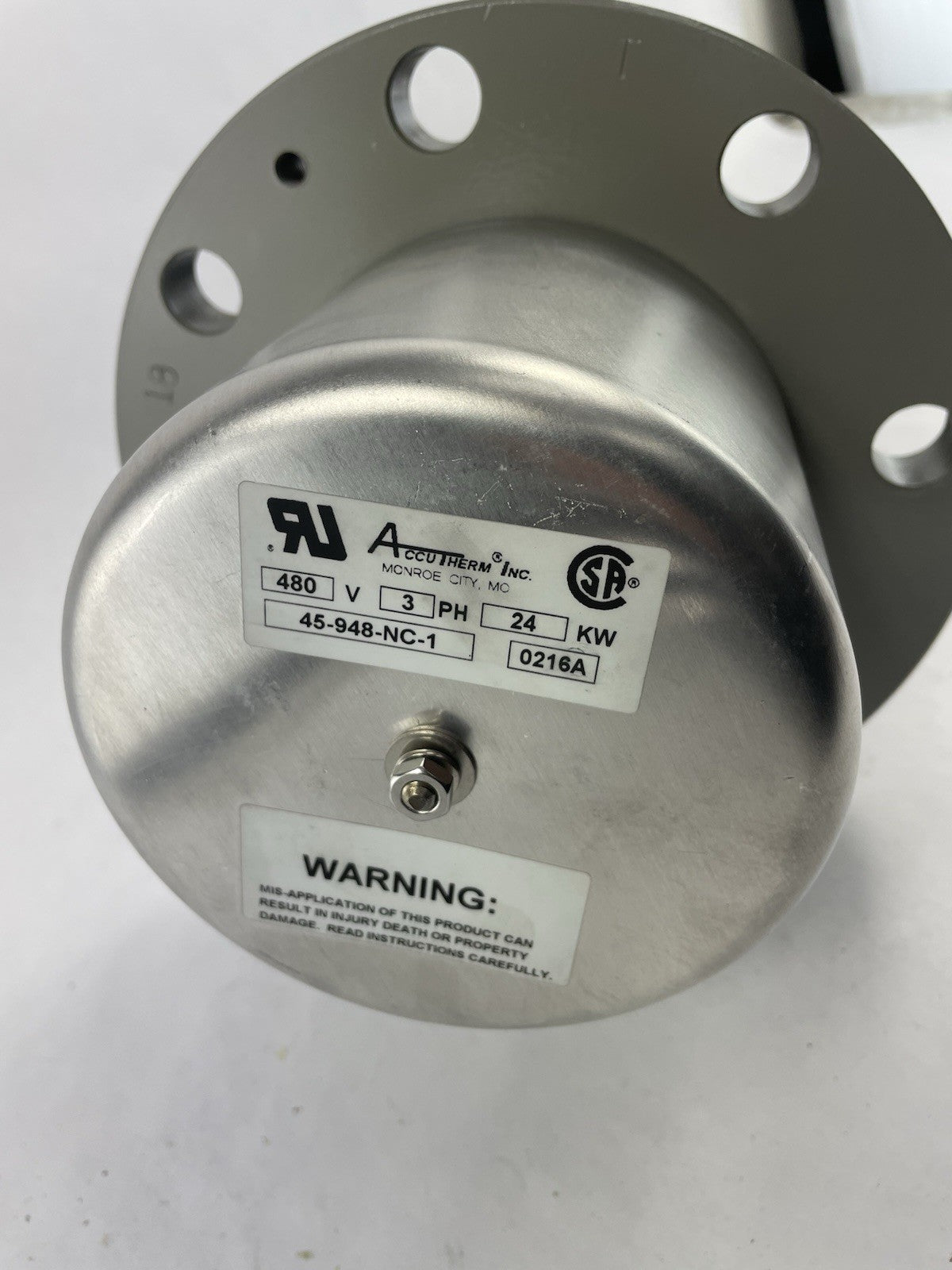 ACCUTERM IMMERSION HEATER 24000 Watts 24KW 480 Volts 3 Phase