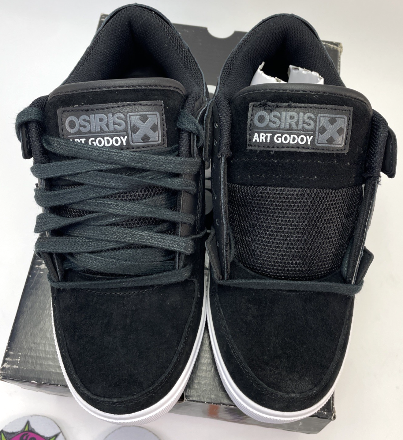 Osiris Shoes Mens " Protocol " Size 6.5 Black White Low Top Sneakers Art Godoy