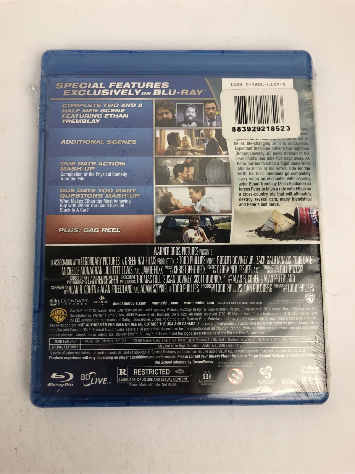 Due Date ( Blu-Ray ) Robert Downey Jr.   Zach Galifanakis NEW Sealed  LOOK