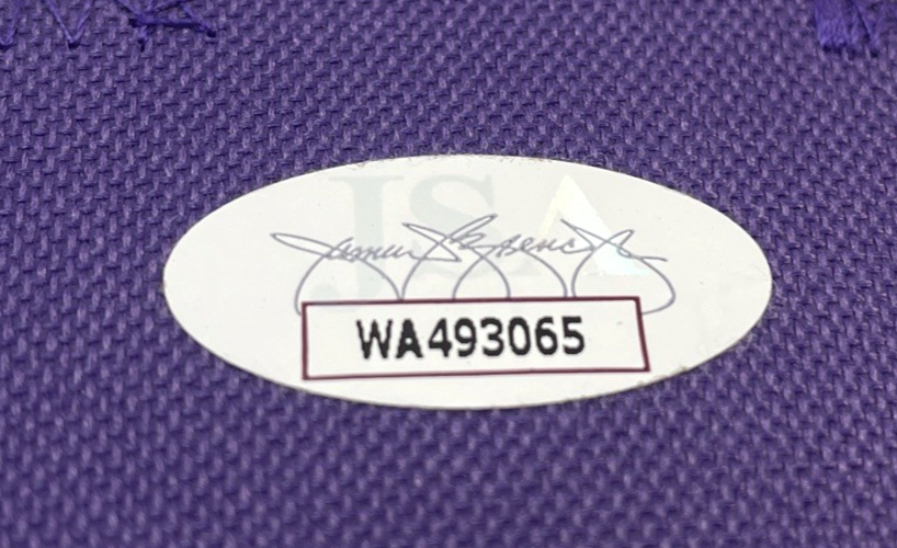 James Worthy BGJ Los Angeles LA Lakers Signed with COA Sticker Yellow Jersey XL