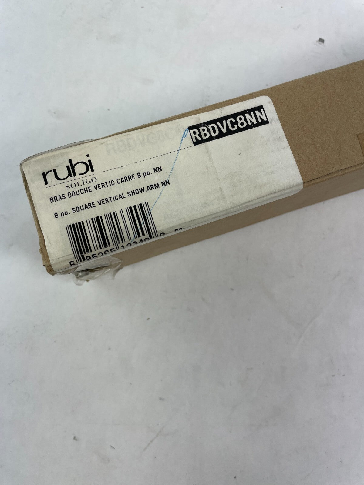 Rubi RBDVC8NN brushed nickel square vertical shower arm for rainfall shower systems