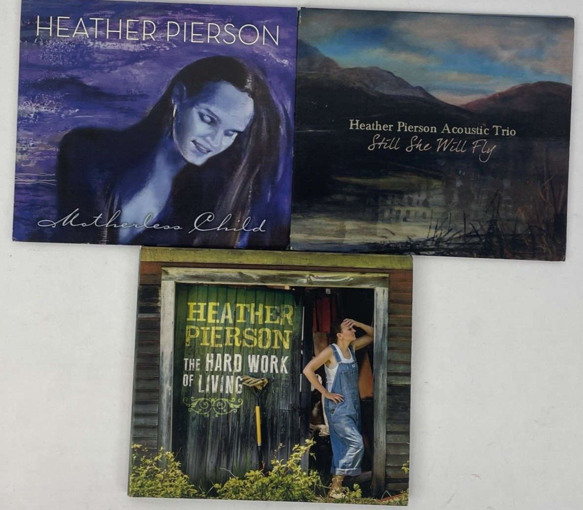 3 x HEATHER PIERSON Audio CD Lot - Motherless Child - Still She Will Fly - THWOL