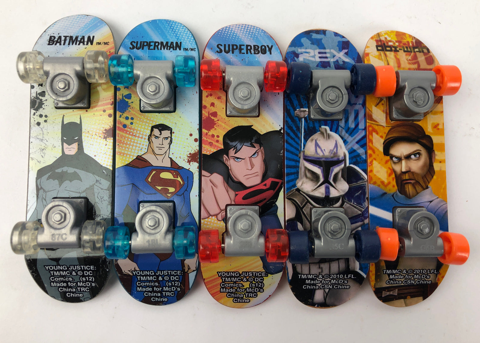 Lot of 5 Finger Skateboard Star Wars Clone Wars / Young Justice McDonald's Kids