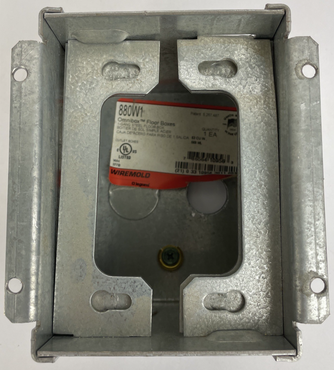 OEM Wiremold LeGrande 880W1 1 Gang Steel Floor Box Omnibox - USED