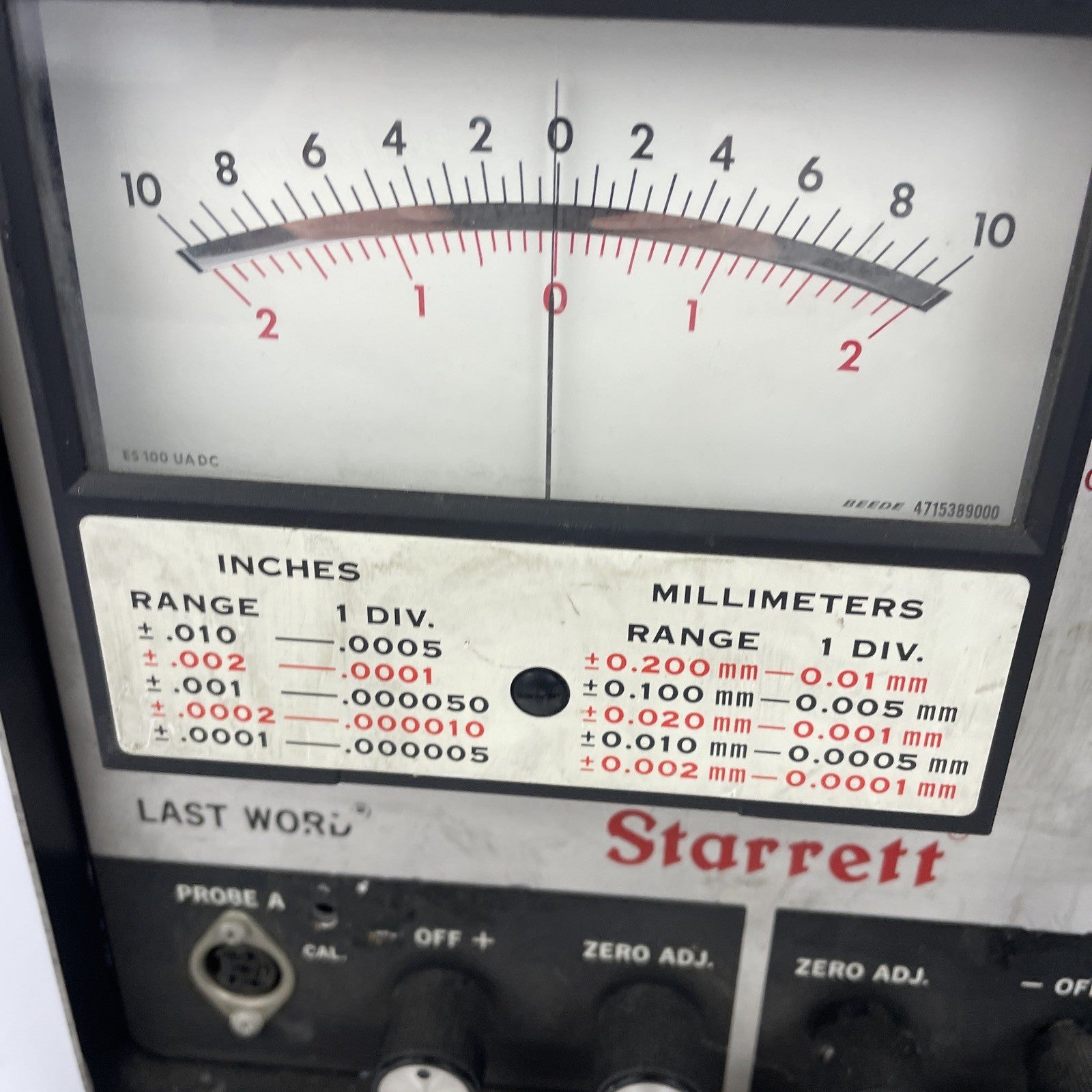 OEM Starrett Last Word No. 812-12 Electronic Gage w Certificate of Inspection
